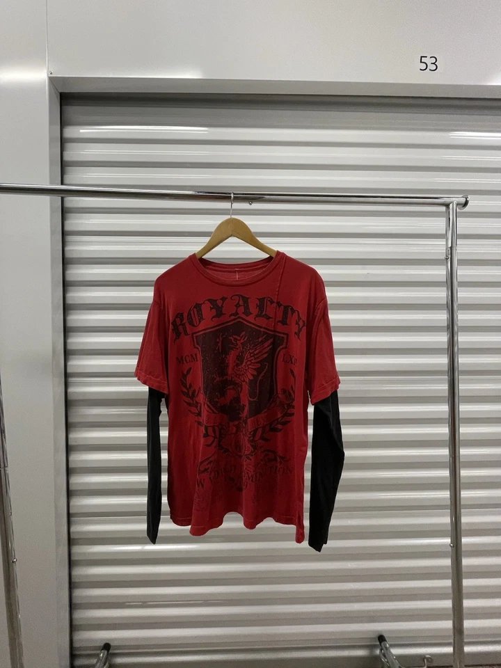 Красная двухслойная футболка «Royalty» без границ - Изображение 1 из 4