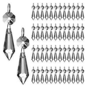 Clear Chandelier Icicle Crystal Prisms Octogan Glass Bead for Lamp Decoration... - Picture 1 of 7