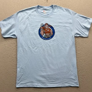 Pirate Hanes Damen T-Shirt Large hellblau Kurzarm Piraten Aufkleber - Bild 1 von 8