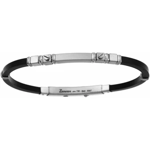 Bracciale ZANCAN UOMO in Argento e Silicone ESB029B-N - Picture 1 of 1