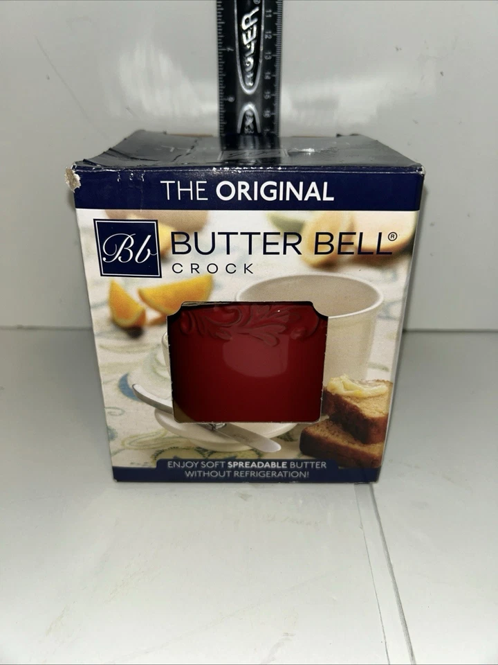 Butter Bell Original Crock Royal Red Store Butter Better New Bone China Boxed - Image 1 of 1