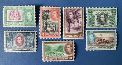 BRITISH HONDURAS 1938-47 KGVI  Short pictorial set SG 150-157 Mint Cat £25+ - Image 1 of 2