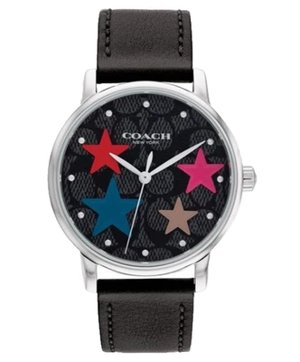COACH GRAND 14503847 STAR SIGNATURE BLACK DIAL LEATHER STRAP 36MM WOMEN'S WATCH - Image 1 of 4