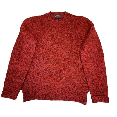 Vintage Lands End Red Wool Blend Sweater Pullover Men’s Large Long USA Crew Neck - Image 1 of 4