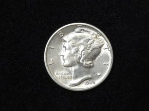 1945-D Merkur Silber Groschen Stempelglanz volle Bänder 31128 - Bild 1 von 2