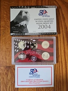 2004 US Mint Silver State Quarters Proof Set OGP/COA - Picture 1 of 4