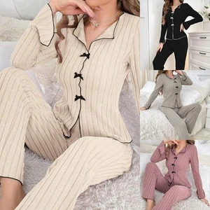 Sleek and Simple Women's Cozy PJs Designed for Fall and Winter Relaxation - Picture 1 of 23