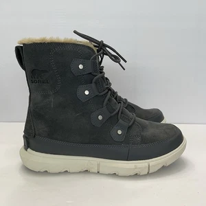 Sorel Explorer II Joan wasserdichte Damen-Schneestiefel aus Wildleder NL4462-028 grau Größe 9 - Bild 1 von 10