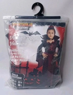 Juego de disfraces de Halloween de vampiro real vintage de 2 piezas para niñas talla pequeña nuevo Foto 1 de 4