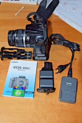 Canon EOS 400D +Zubehörpaket mit EF-S 18-55mm f/3.5-5.6 II  Batterie-Grip BG-E3 - Bild 1 von 4