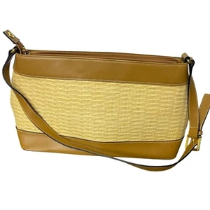 Etienne Aigner Umhängetasche geflochten Stroh Leder hellbraun klassisch - Bild 1 von 10