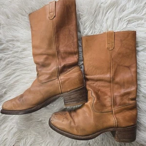 Mens Vintage Rust Leather Campus Boots Mens Size 12 D - Picture 1 of 9