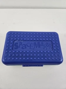 SPACEMAKER Pencil Box Crayon Box School Supply Case Teal Blue 90s - Picture 1 of 6