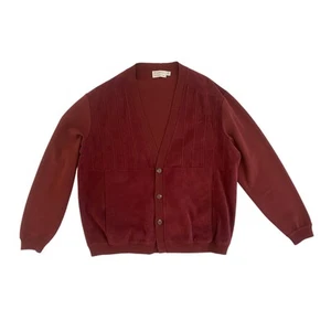 Vintage St. Croix Knits Size XXL Cardigan Suede Red Academia Old Money READ - Picture 1 of 18