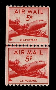 US Airmail Stamps Scott #c37 Coil Line Pair VF MNH - Picture 1 of 2