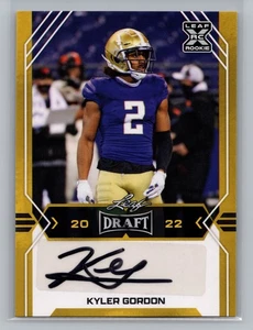 Leaf Draft 2022 Kyler Gordon Washington Rookie Prospect automático #BA-KG1 10481 - Imagen 1 de 2