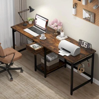 Double Computer Desk 2-Person Workstation with Storage Drawers – 200cm Wide - Image 1 of 4