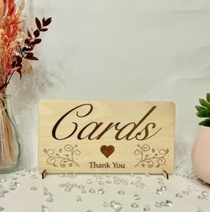 Wooden wedding cards sign with stand - Picture 1 of 7