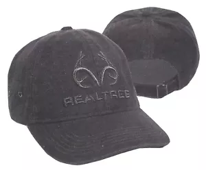 Realtree Unstructured Washed Black Embroidered Antlers+logo Tactical Hunting Hat - Picture 1 of 3