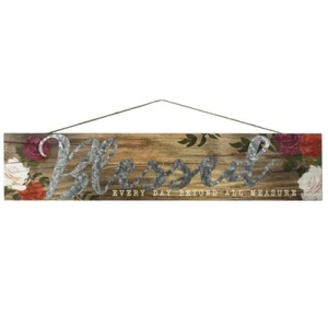 Blessed Every Day Beyond Measure - Handcrafted Rustic Wall Decor Plaque, 26x5.5 - Picture 1 of 1