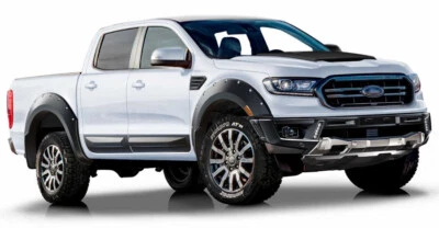 Se adapta a Ford Ranger 19-23 diseño de aire Super Bolt guardabarros llamaradas negro satinado FO26A03 Foto 1 de 4