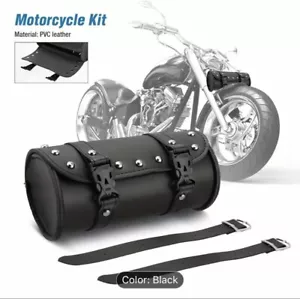 Bolsa de herramientas delantera para motocicleta/bicicleta bolsa de almacenamiento bolsa de sillín manillar de cuero nuevo - Imagen 1 de 7