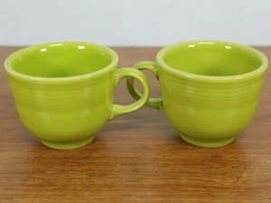 Fiestaware Fiesta - Coffee Cups - Lemongrass - TWO 2 Older - No Lead Stamp - Bild 1 von 4