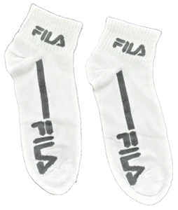 FILA, Quarter Socks, Single Pair White with Dark Gray Logo, Mens Size 6-12. - Picture 1 of 2
