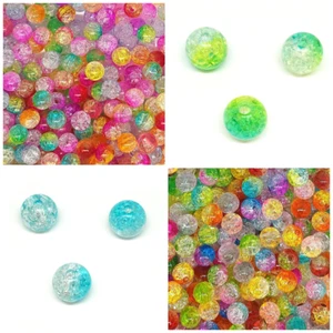 8 - 12 mm Tow-Tone Crackle Acrylic Beads Jewellery Making - Picture 1 of 8