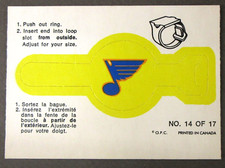 #14 ST. LOUIS BLUES 1973-74 O-Pee-Chee OPC Hockey Punch Out Team Rings UNUSED
