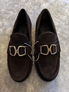 M&S Brown Suede Leather Loafers SIZE 8 BNWT RRP £55 - Picture 1 of 8