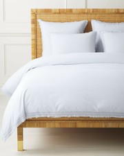 NWT $298 Serena & Lily Solana Full/Queen Duvet Cover - Cotton Percale - Sky blue