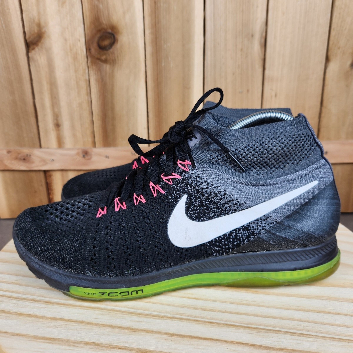 Nike Zoom All Out Flyknit Black White Volt for Sale Nike Zoom All Out Flyknit Black White Volt for Sale