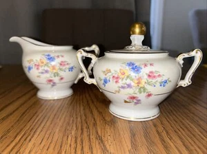 H & G Heinrich Creamer And Sugar Bowl. Vintage Floral Christine - Picture 1 of 9
