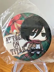 Attack on Titan Mikasa Ackerman Chimi Chara Large Can Badge Button Pin - Picture 1 of 3