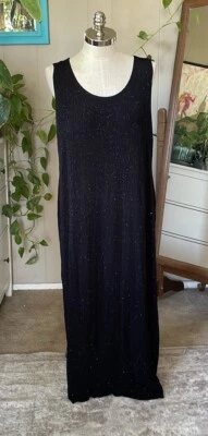 Jump Apparel black sparkly maxi dress, plus size 20W - Image 1 of 4
