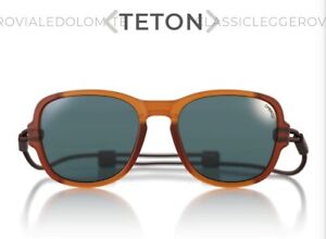 NWT Italian Ombraz Sunglasses Teton/Reg Size/Honey frames/Polarized Grey Lenses 