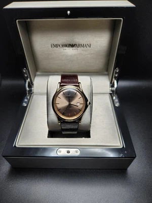 EMPORIO ARMANI ARS3105 ПЛАТЬЕ МУЖСКИЕ ЧАСЫ ЖЕЛТОЕ ЗОЛОТО / ШОКОЛАД ЦИФЕРБЛАТ 42 ММ - Изображение 1 из 4