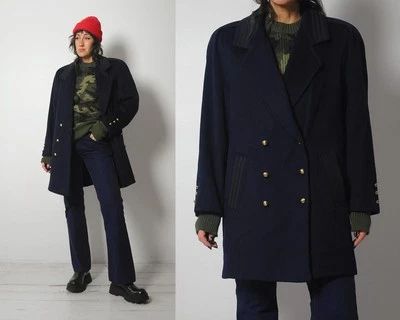 Chaqueta Abrigo De Colección DonnyBrook Lana Marítima Doble Pecho Guisante Talla 12 Foto 1 de 4