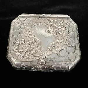 Antique Silver Snuff Trinket Box 1800s Collectible Art Nouveau Vtg Sterling OOAK - Picture 1 of 8
