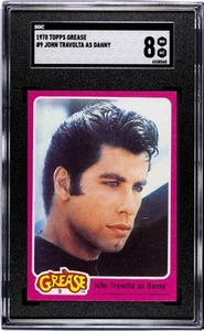 1978 Topps Grease JOHN TRAVOLTA #9 Series 1 Card SGC 8 NM-MINT POP 2 - Picture 1 of 2