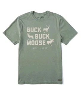 Frantoio Uomo Life Is Good Buck Buck Alce Verde Oliva Manica Corta XXL Caccia - Foto 1 di 10