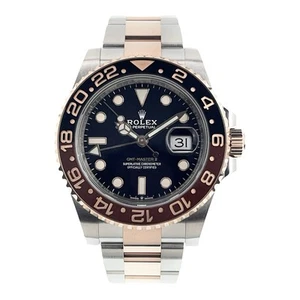 Rolex GMT-Master Gold & Steel Black Dial 40mm Automatic Men’s Watch 126711CHNR - Picture 1 of 11