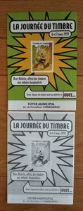 Lot de 2 Flyer Astérix , dépliant n&b + feuillet ( journée du timbre , 1999 ) - Imagen 1 de 2
