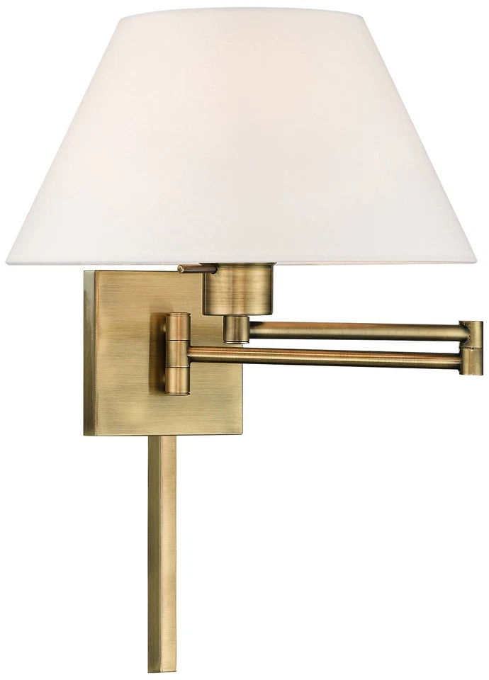 Lámpara de pared antigua de latón de 12" de alto imperio con brazo oscilante enchufable Foto 1 de 1