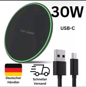 30w Wireless Charger Induktive Ladegerät Ladestation Für Apple Iphone/samsung DE - Bild 1 von 10
