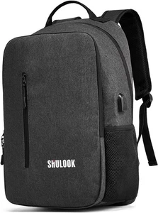 SHULOOK Laptop Rucksack leichter 15,6" USB Ladeanschluss Rucksack (schwarz) - Bild 1 von 7