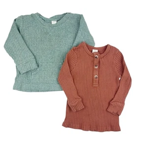 Kate Quinn Long Sleeve Pull Over Ribbed Organic Cotton Shirts 18-24 Months - Picture 1 of 10