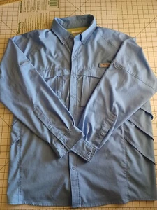 Columbia PFG Outdoor Fishing Vented Blue Shirt Mens XL Long Sleeve Button Down - Picture 1 of 5