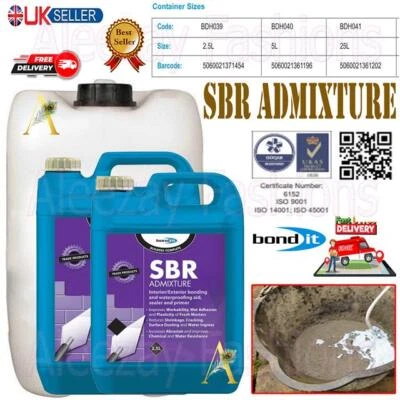 Bond It SBR Miscela Lattice Calcestruzzo Impermeabile Legante Pareti e Pavimenti 5-25L